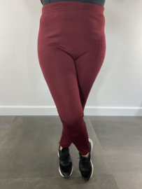 Legging met fleece gevoerd bordeaux