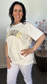 Sweatshirt J'adore panter/ bling Ecru