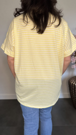 T-Shirt gestreept met ketting Geel