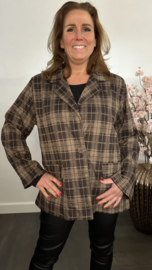 Geruite blazer bruin