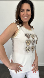 Mouwloze top panter love bling