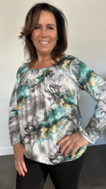 Ballon shirt met elastiek gold new marble mint