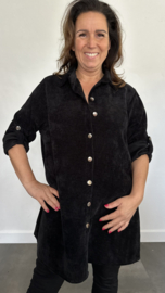 Baby rib blouse zwart
