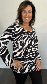Ballon shirt met elastiek lava  (+size)