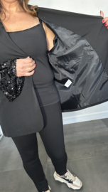Blazer met pailletten + SIZE zwart