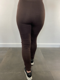 Legging met fleece gevoerd donker bruin