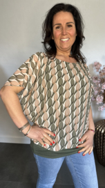 Blouse met boord Small Elips army