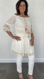 Ibiza tuniek/jurk kant ecru