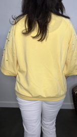 Sweatshirt parels Geel
