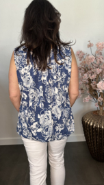 Ballon top Rozen jeans/wit