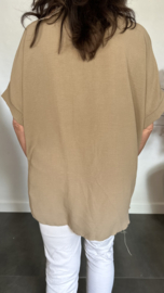 Shirt Kiki met knopen Taupe
