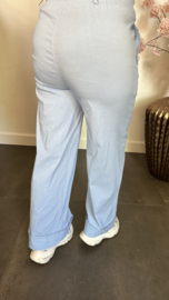 Highwaist WIDE LEG jogger IJsblauw