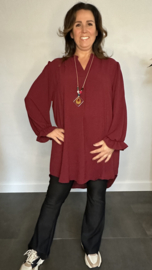 Tuniek Maya lange mouw +SIZE bordeaux