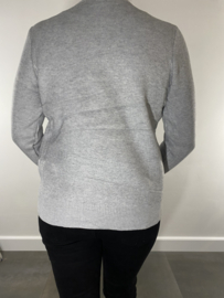 Gebreide trui met fleece gevoerd grijs SALE