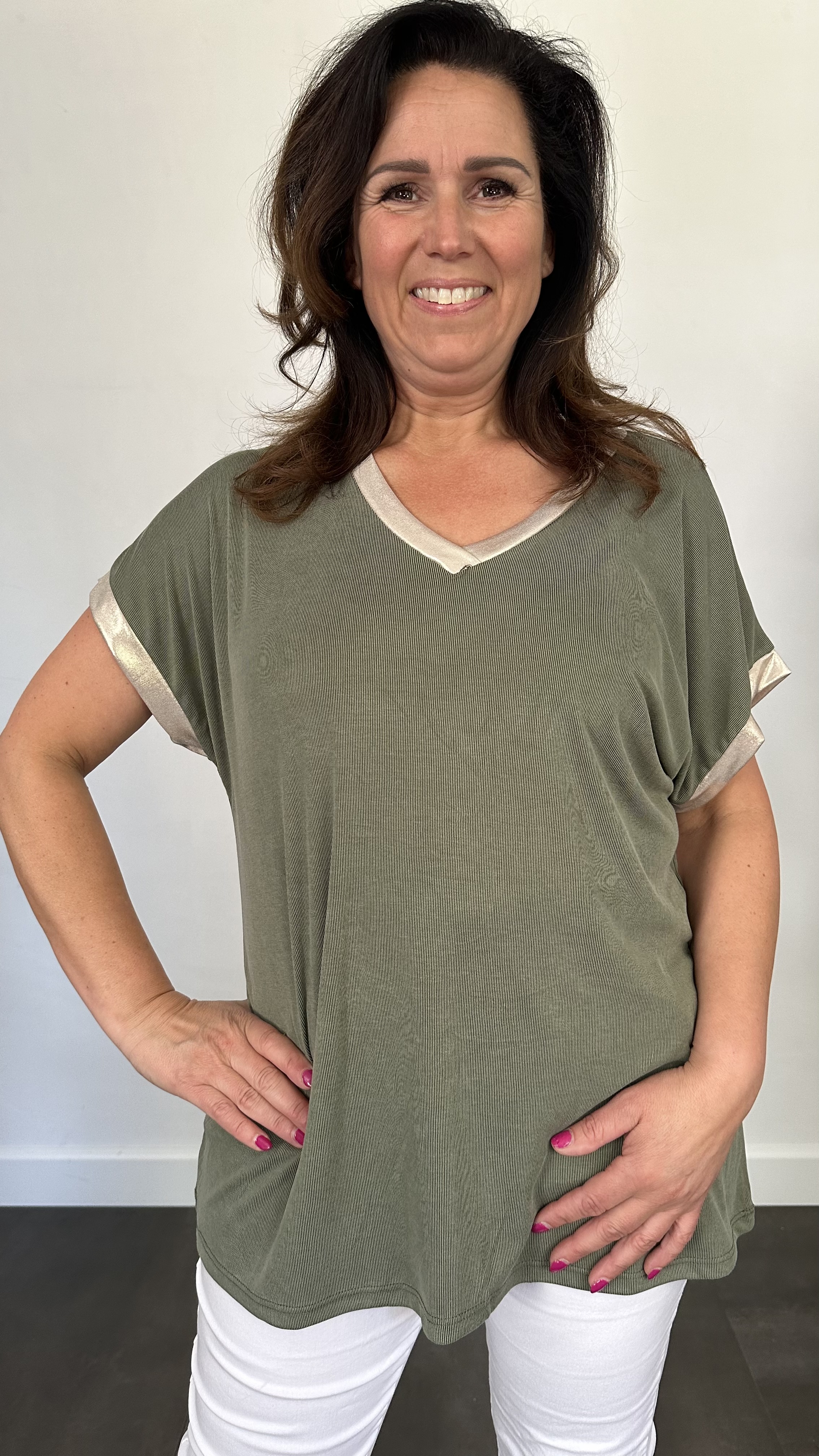 Shirt Milou goud/ army