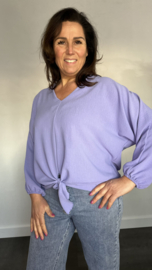 Top met strik CREPE  lila