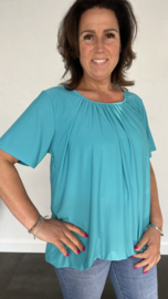 Ballon shirt travel met elastiek smaragd (donker)