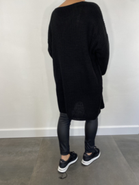 Grof gebreide oversized trui zwart