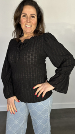 Top Laila met ruche zwart