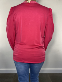 Shirt met kant Diana lange mouw fuchsia