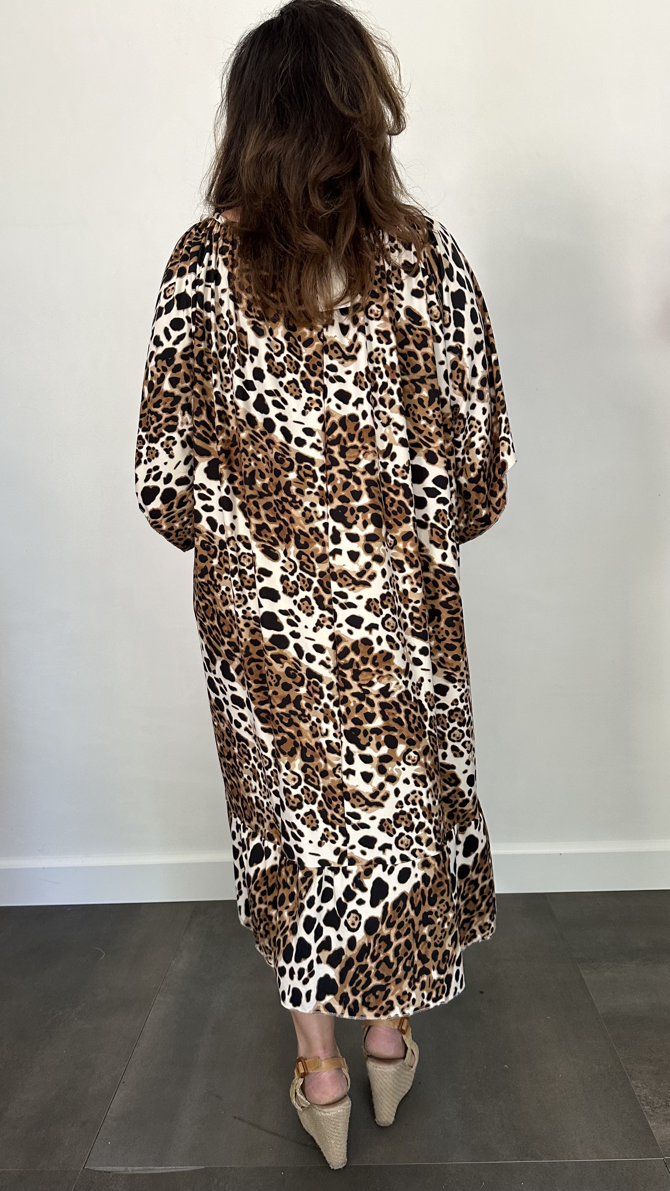 Jurk Aletta soft cheeta +SIZE