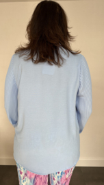 Blouse Tina met plissé pofmouw ijsblauw
