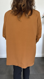 Blazer Marjan met gesmokte mouw cognac
