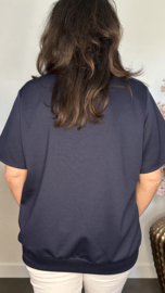 Sweatshirt J'adore panter/ bling Marine