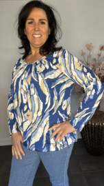 Ballon shirt met elastiek Dora blauw