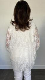 Kanten blouse charlotte +SIZE ecru