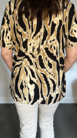 Ballon shirt met elastiek Wild Tiger camel/ zwart