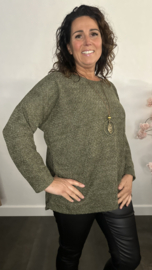 Velvet trui Molly + Ketting Army
