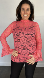 Kanten top Jill koraal SALE