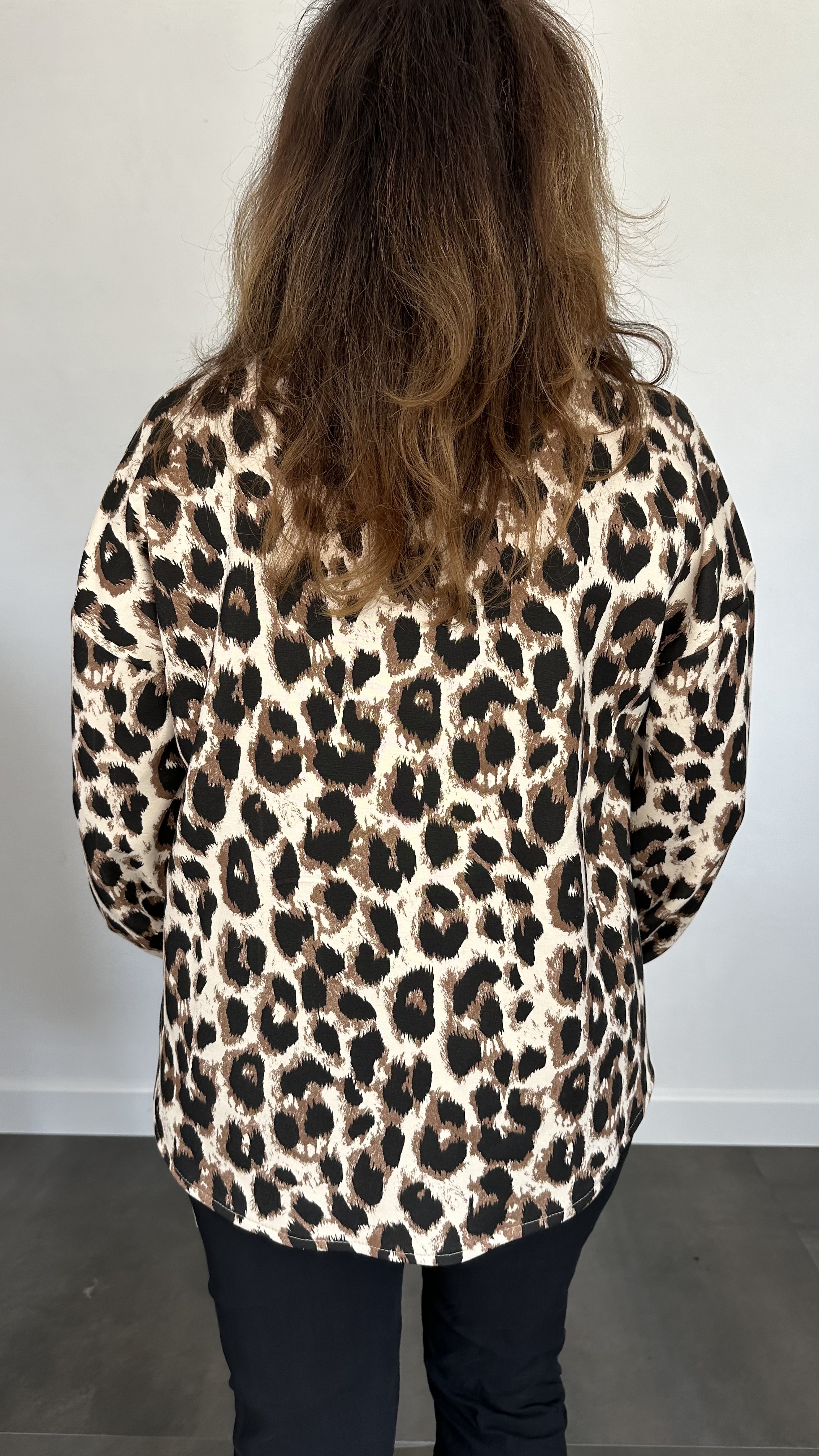 Blouse/ jasje panter zand