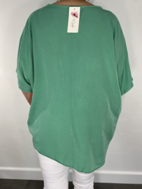 Blouse met knoop Dafne groen