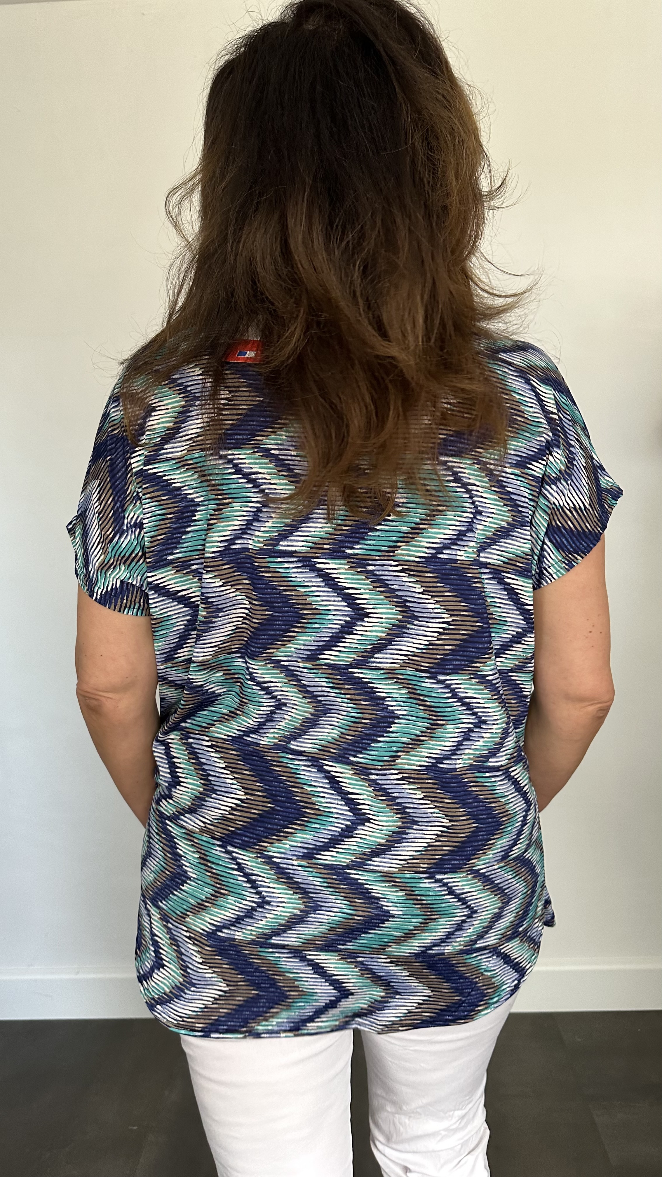 Shirt Zipp zigzag blauw