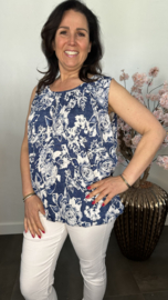 Ballon top Rozen jeans/wit