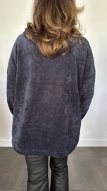 Baby rib vest met rits & capuchon +Size marine