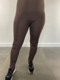 Legging met fleece gevoerd donker bruin