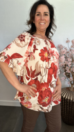 Blouse Fleur gebloemd Rood