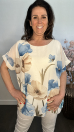 Voile blouse Roos IJsblauw