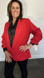 Blazer Marjan met gesmokte mouw rood