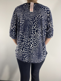 Shirt zipp baby giraffe blauw