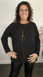 Velvet trui Molly + Ketting Zwart