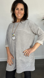 Tuniek baby rib met ketting licht grijs