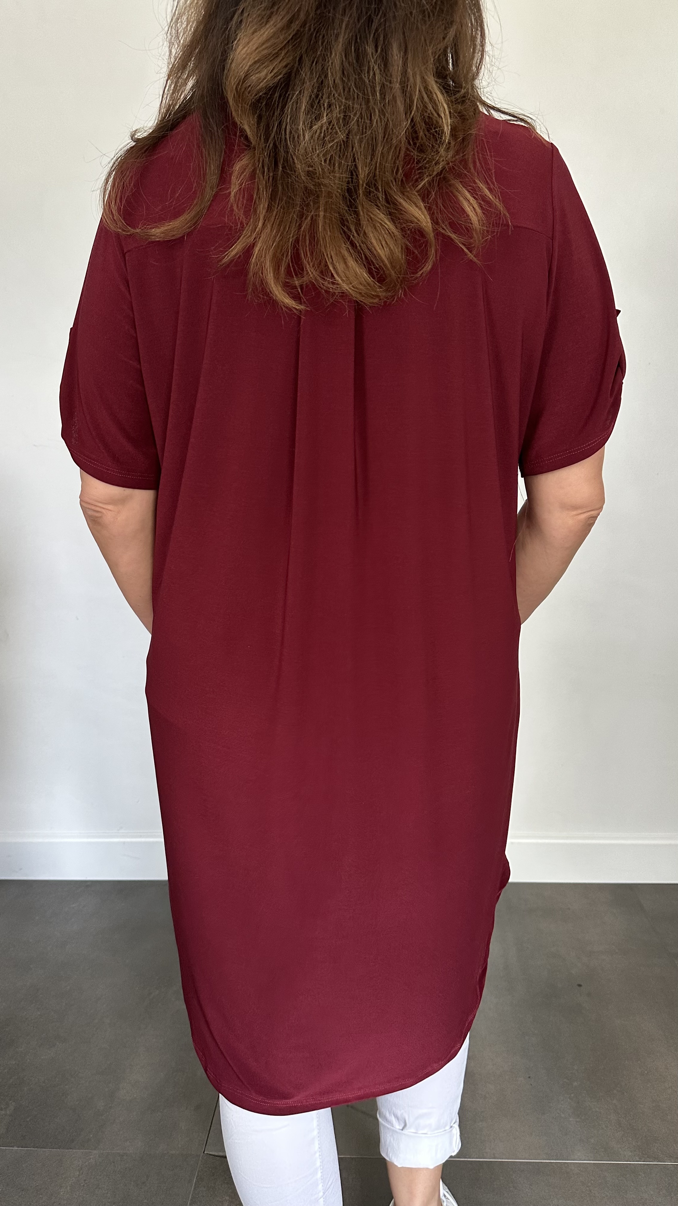 Tuniek liz korte mouw bordeaux