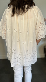 Broderie top Aurora wit