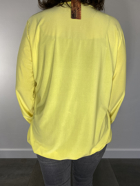 Shirt met plooi en elastiek travel geel