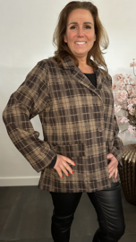 Geruite blazer bruin