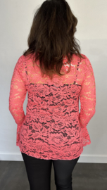 Kanten top Jill koraal SALE